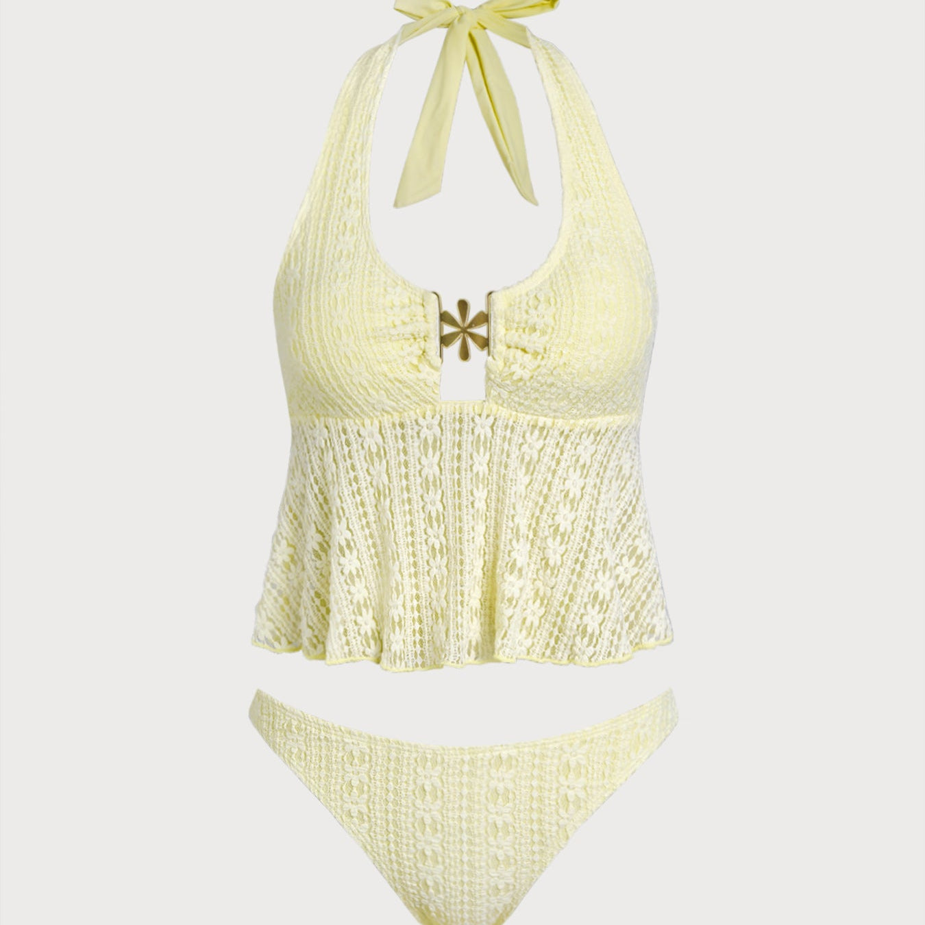 Kollane Halter – Elegantne tankini komplekt
