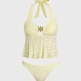 Kollane Halter – Elegantne tankini komplekt