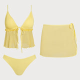 Kollane Ruffles – Elegantne tankini komplekt