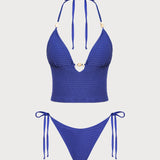 Sinine Triibuline – Stiilne tankini komplekt
