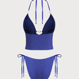 Sinine Triibuline – Stiilne tankini komplekt