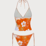 Oranž – Lilleline halter tankini komplekt