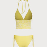 Kollane Halter – Elegantne tankini komplekt