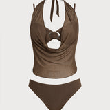 Pruun – Elegantne tankini komplekt