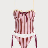 Kera – Punane triibuline tankini komplekt