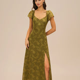 Roheline – Südamlik jacquard maxi kleit