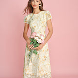 Kollane – Elegantne midi kleit